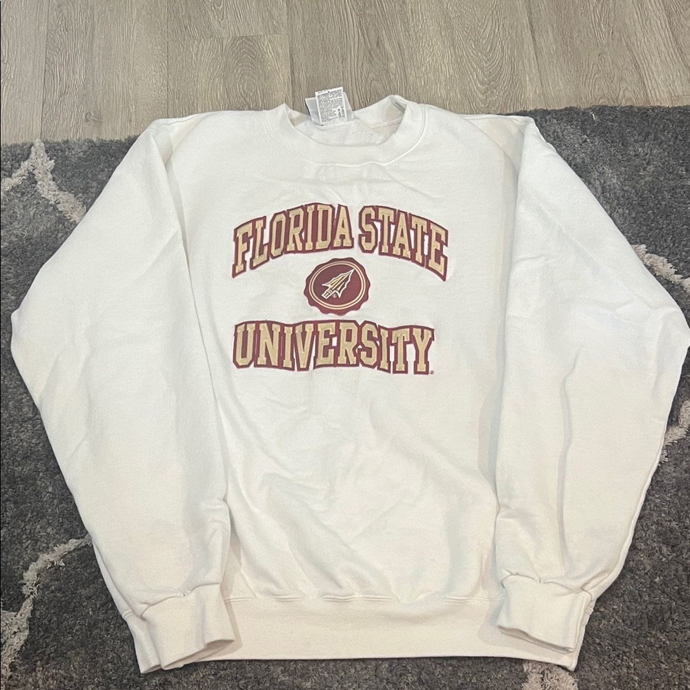 Champion White Florida State University Crewneck Sweater